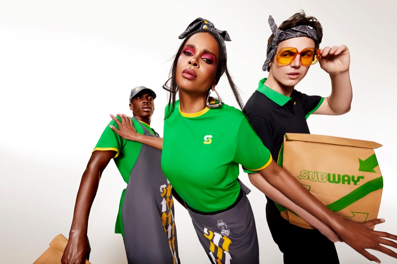 subway fashion uniform campaign sandwiches clothes green black yellow