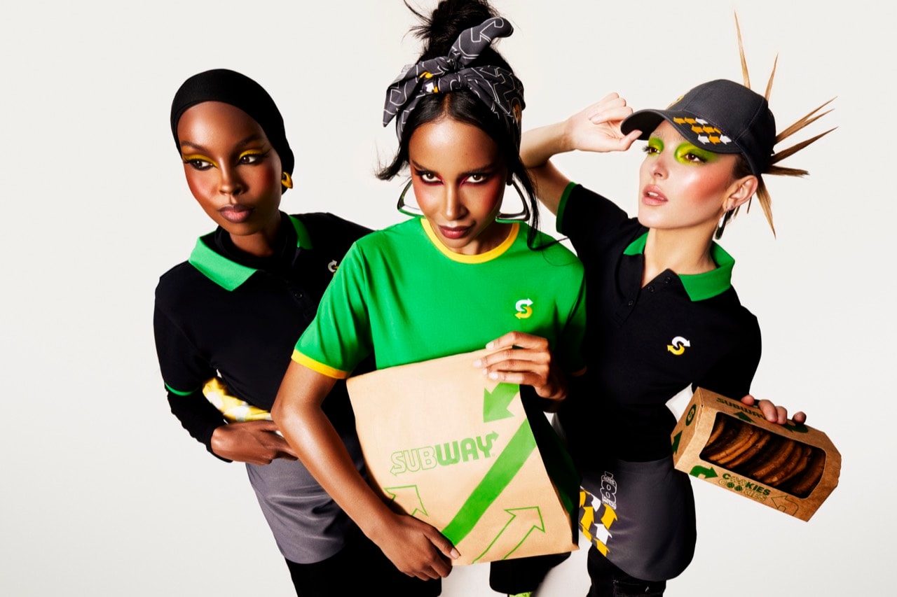 subway fashion uniform campaign sandwiches clothes green black yellow