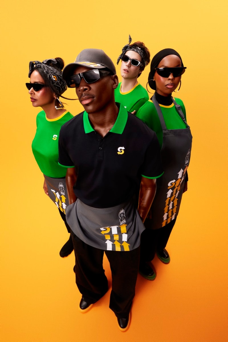 subway fashion uniform campaign sandwiches clothes green black yellow