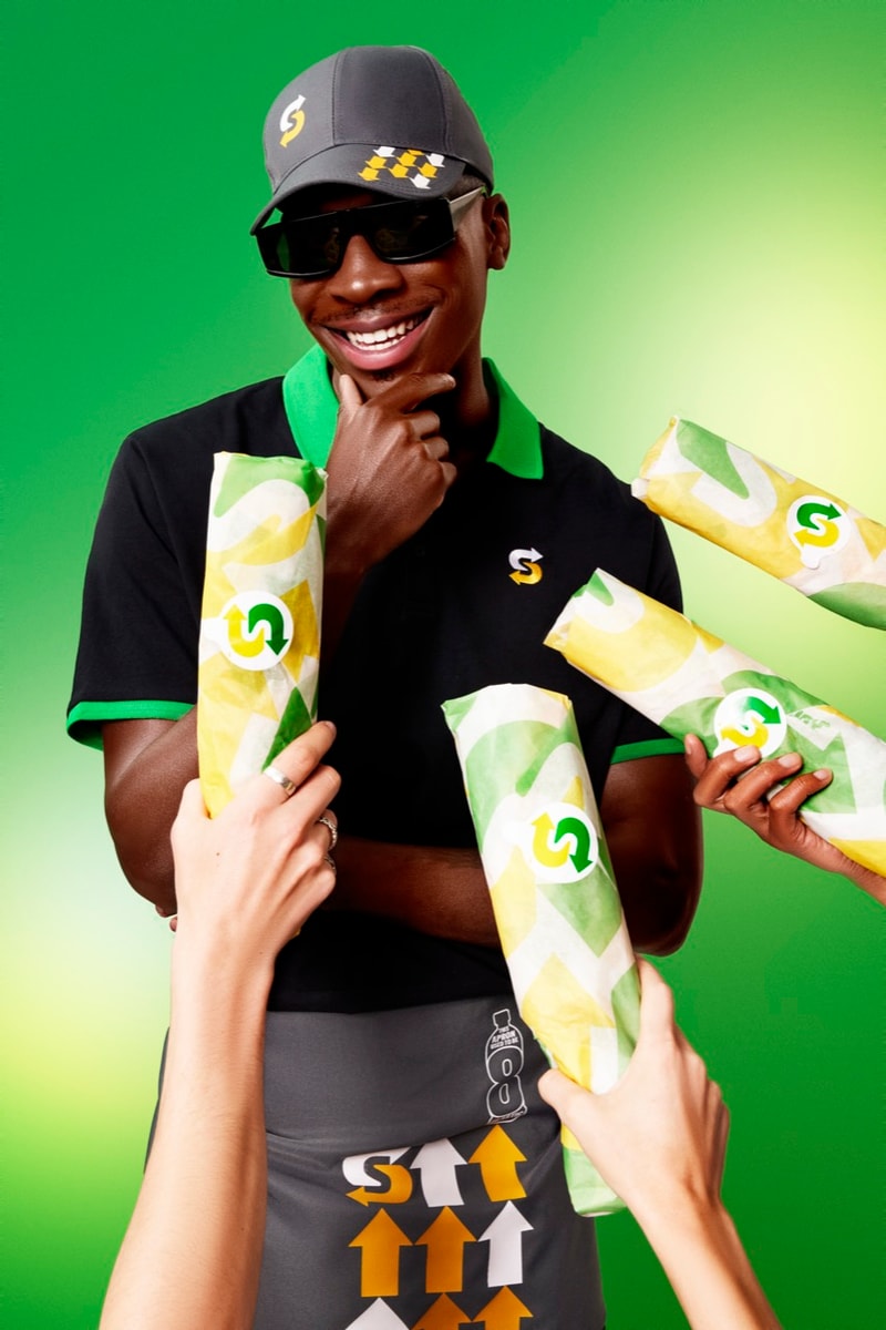 subway fashion uniform campaign sandwiches clothes green black yellow