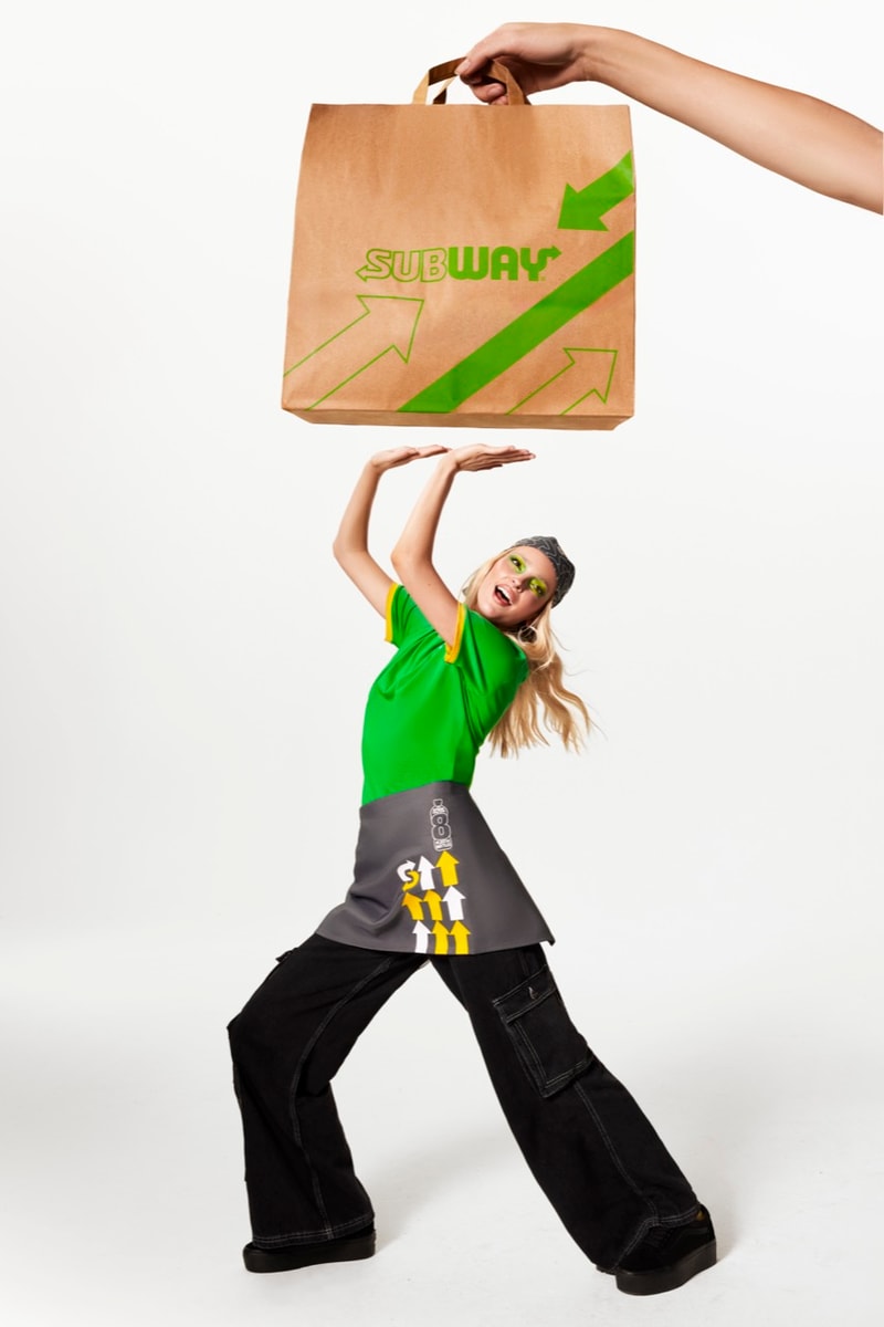 subway fashion uniform campaign sandwiches clothes green black yellow