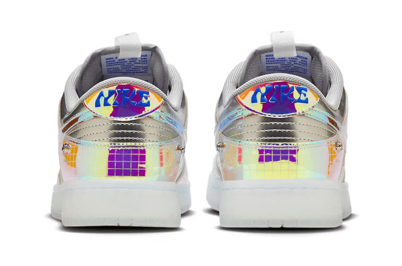 nike sneaker silver iridescent color changing blue pink 