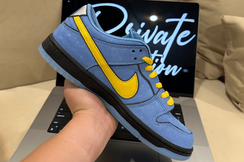 the powerpuff girls nike sb dunk sneaker blue bubbles green buttercup