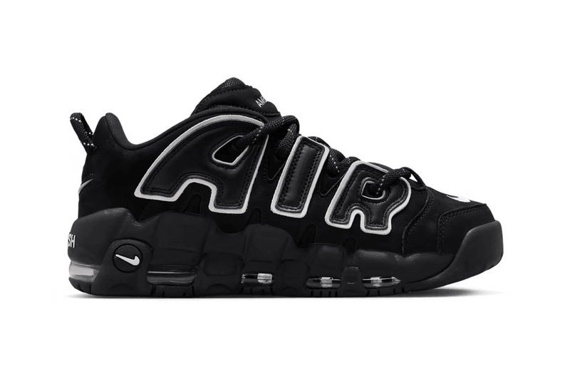 nike ambush air more uptempo sneaker low black white