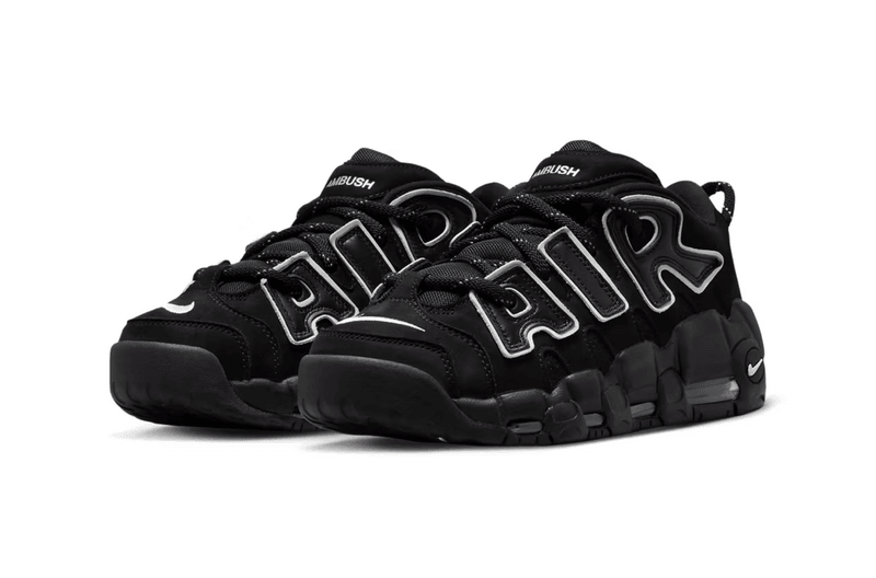 nike ambush air more uptempo sneaker low black white