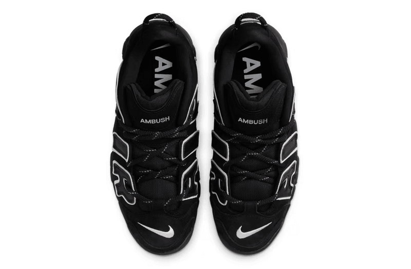 nike ambush air more uptempo sneaker low black white