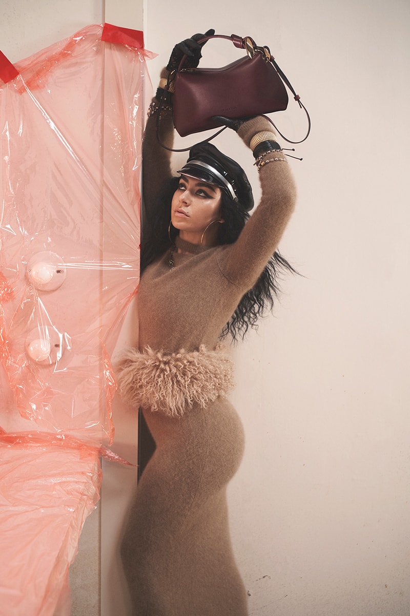charli xcx jw anderson bag leather