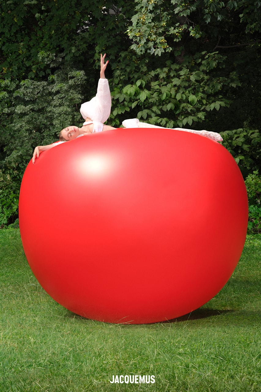 gigi hadid jacquemus campaign white ball bath tub red cherry