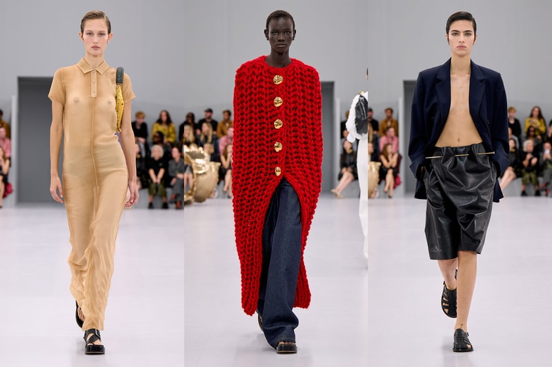 loewe paris fashion week spring summer runway bronze sculpture dresses tops