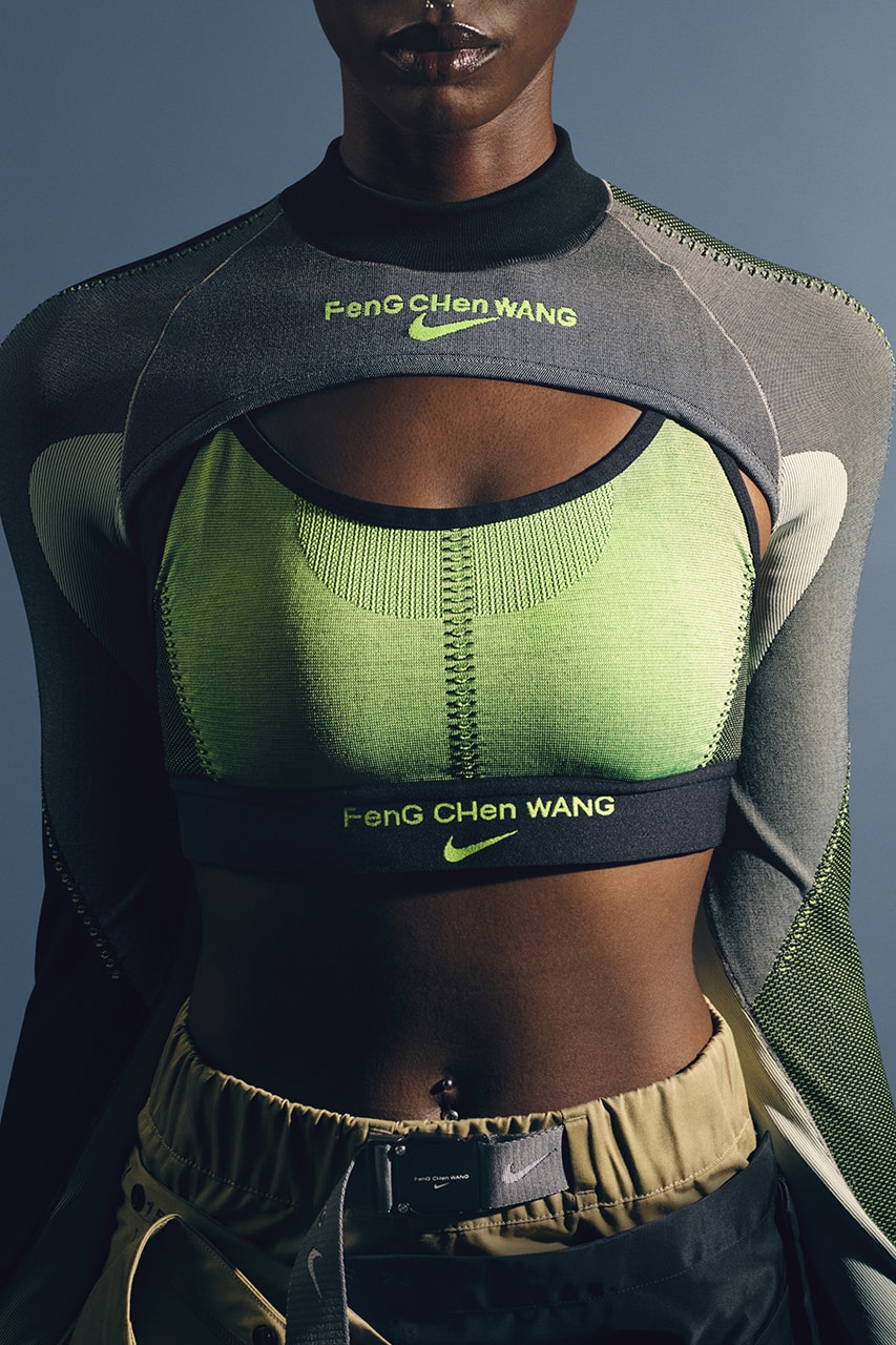 feng chen wang nike collaboration sportswear jackets crop tops sports bra leggings where to buy release information 