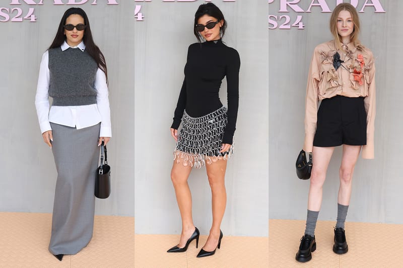 Kylie Jenner, Hunter Schafer and Rosalia Sit Front Row at Prada SS24