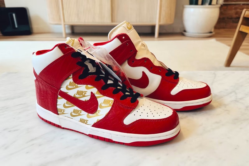 joopiter rare supreme nike sb dunk high samples ryan chang pharrell williams sneakers footwear where to buy auction information 