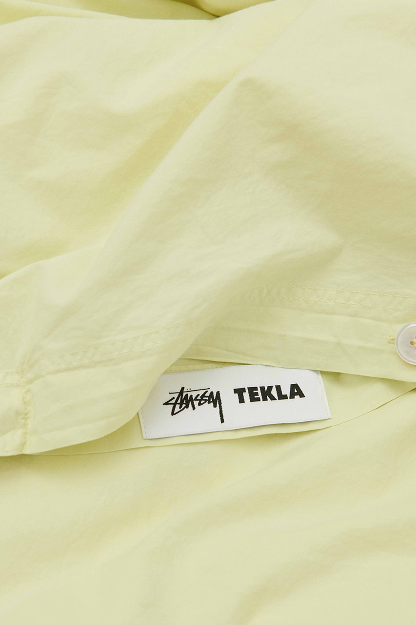 tekla stussy bedding sleepwear towels shorts lime green stripes poplin