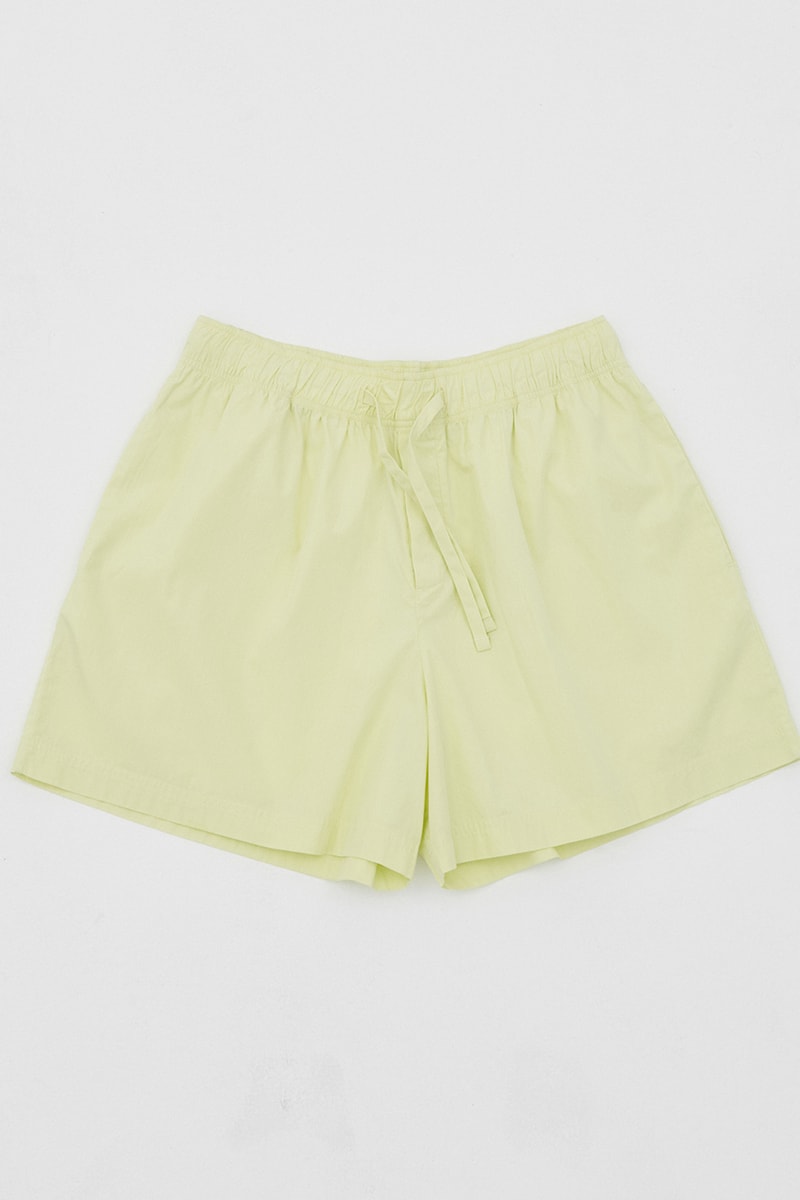 tekla stussy bedding sleepwear towels shorts lime green stripes poplin