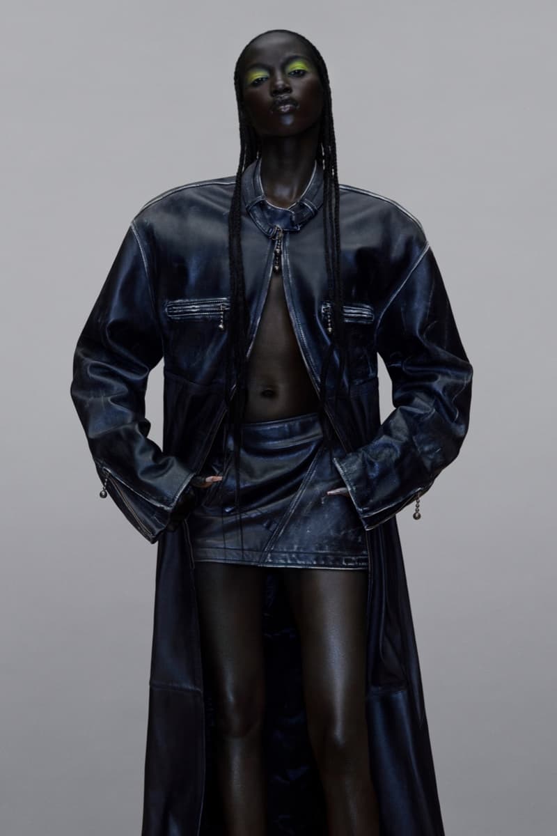 anok yai acne studios fall winter dresses bags distressed denim models