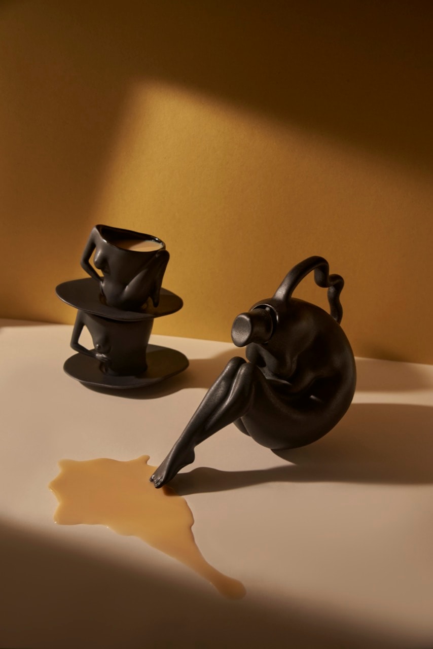 anissa kermiche tit tea plates cups saucers espresso teapot bodies female form