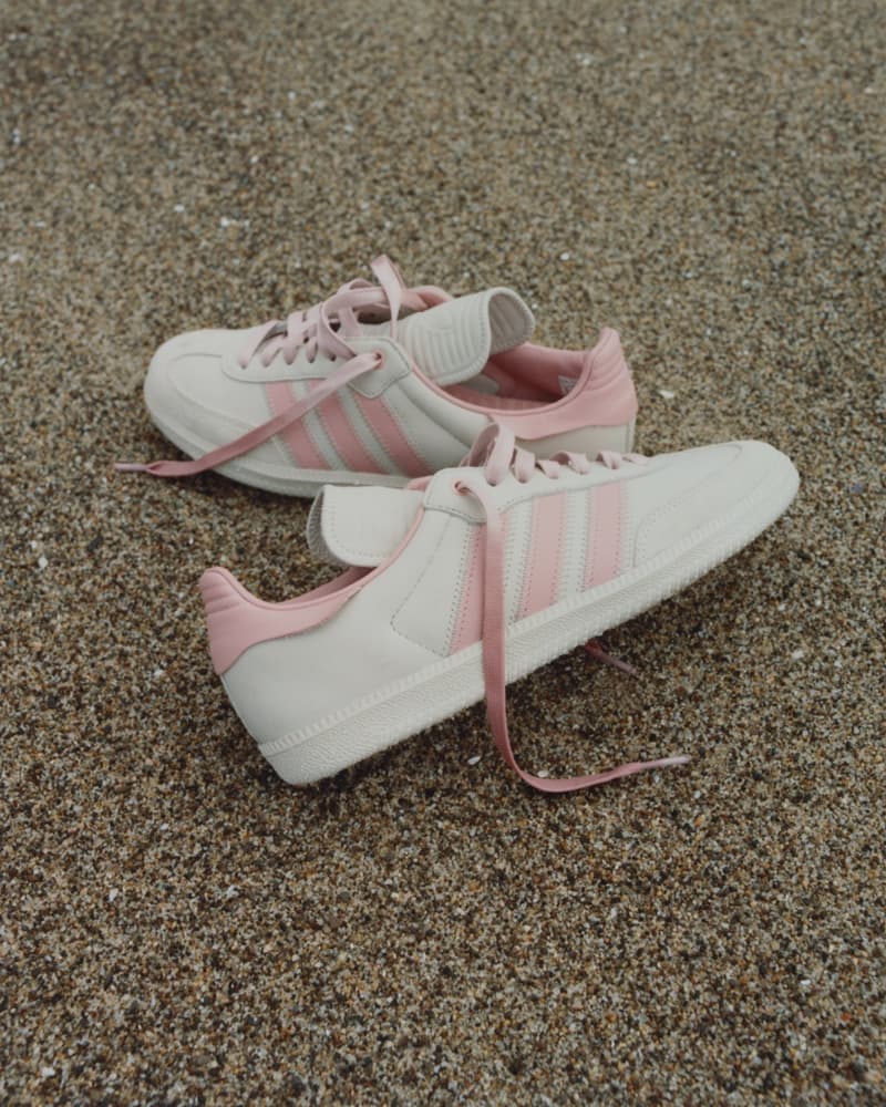 pharrell adidas humanrace samba sneaker pink white green grey