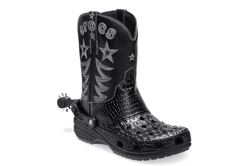 crocs classic clog cowboy boot shoe western black