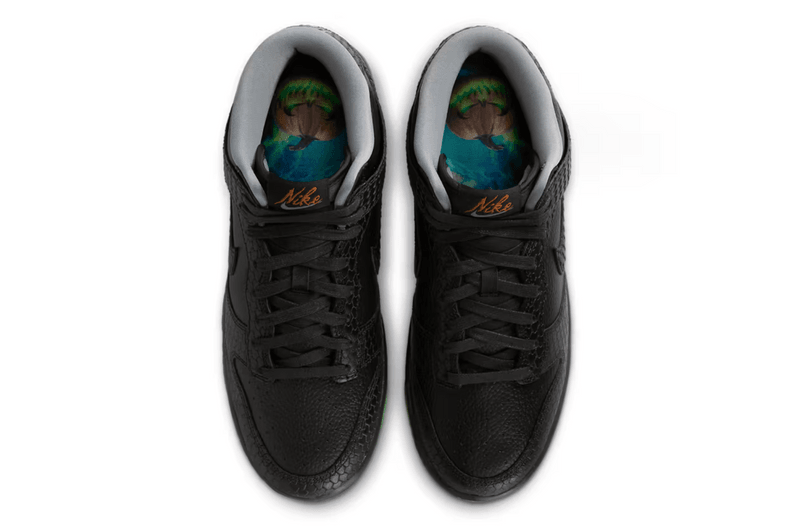 nike dunk mid halloween sneaker black green snake skin