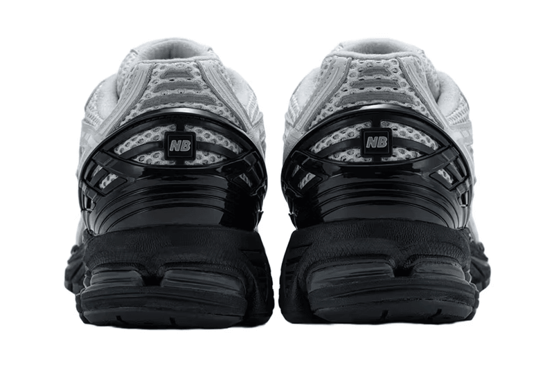 comme des garcons new balance sneaker white black mesh sole