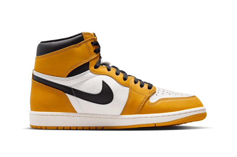 air jordan nike high og sneaker yellow ochre black white laces