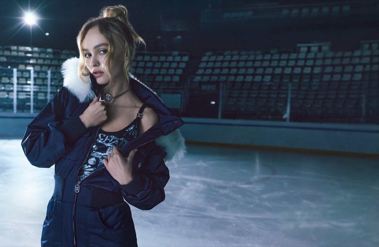 lily-rose depp chanel coco neige ice skating