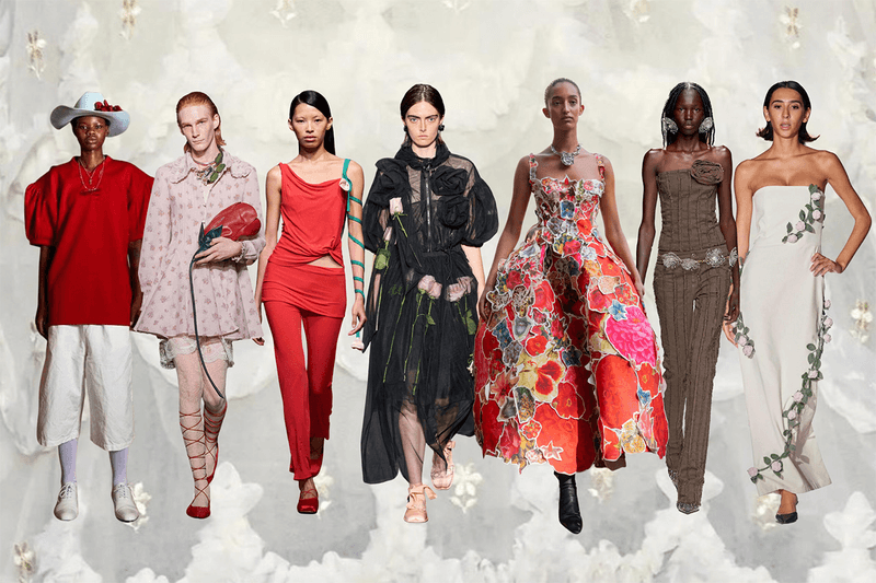 Fashion Week, Paris, London, Milan, SS24, Trends, Roses, Runways, Sandy Liang, Marni, Undercover 