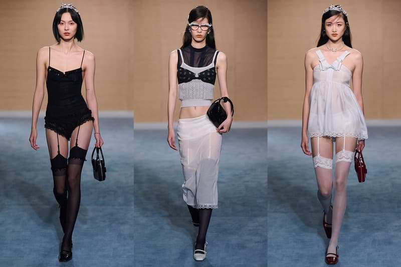 shushu tong shanghai fashion week show nudes helmut newton sheer fabric bows