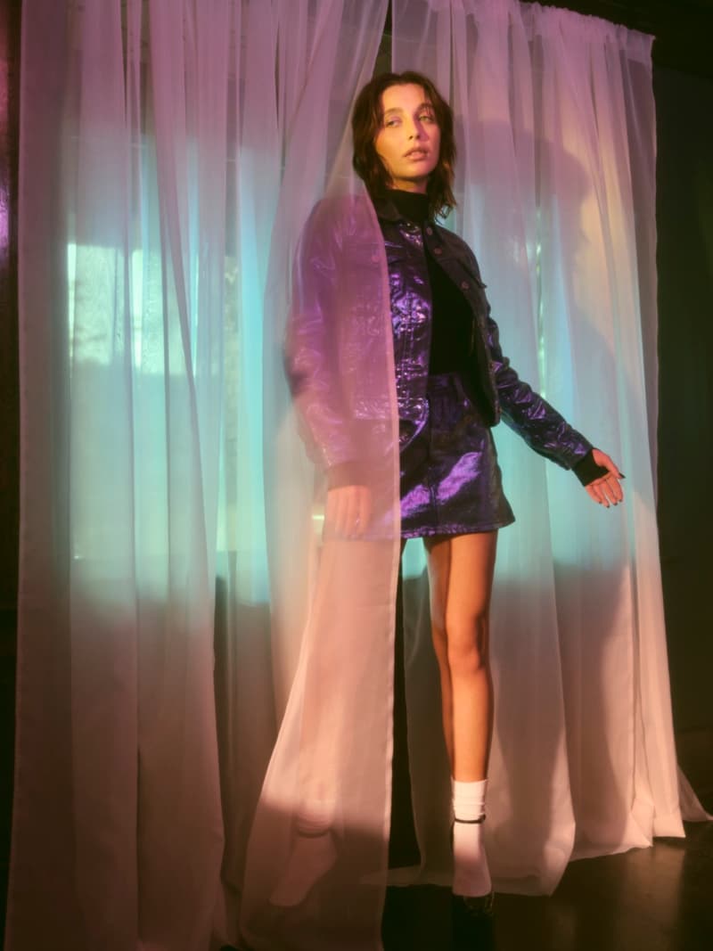 emma chamberlain levi's denim purple season festive christmas