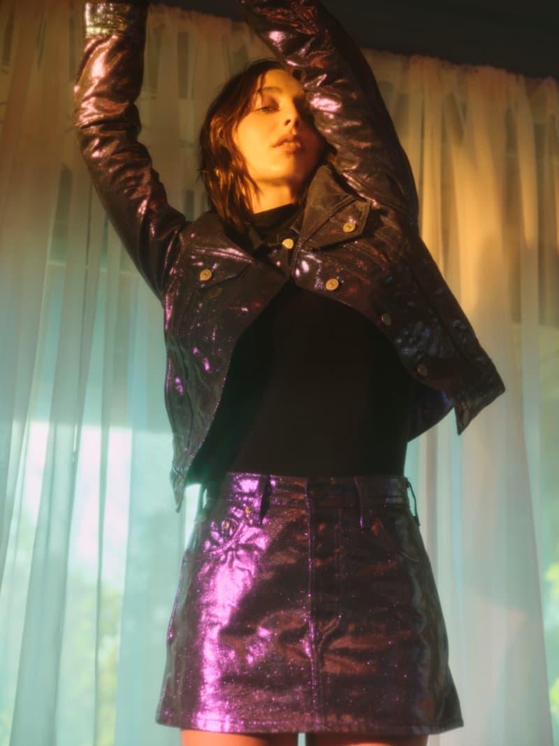 emma chamberlain levi's denim purple season festive christmas