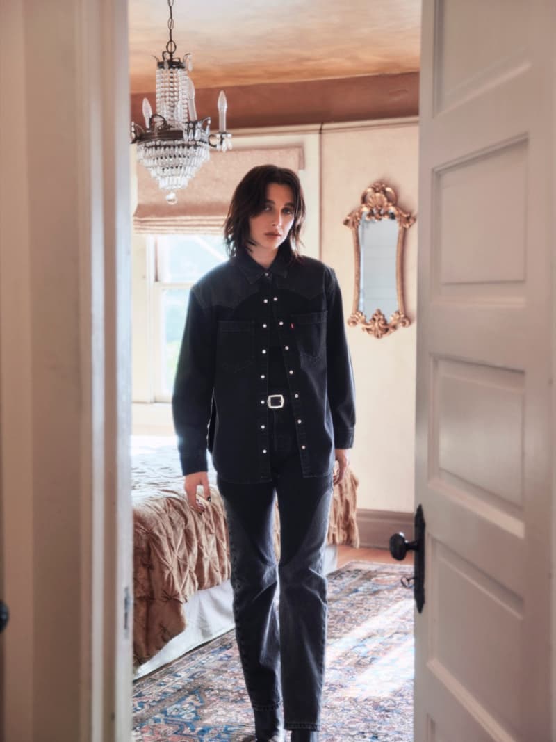 emma chamberlain levi's denim purple season festive christmas