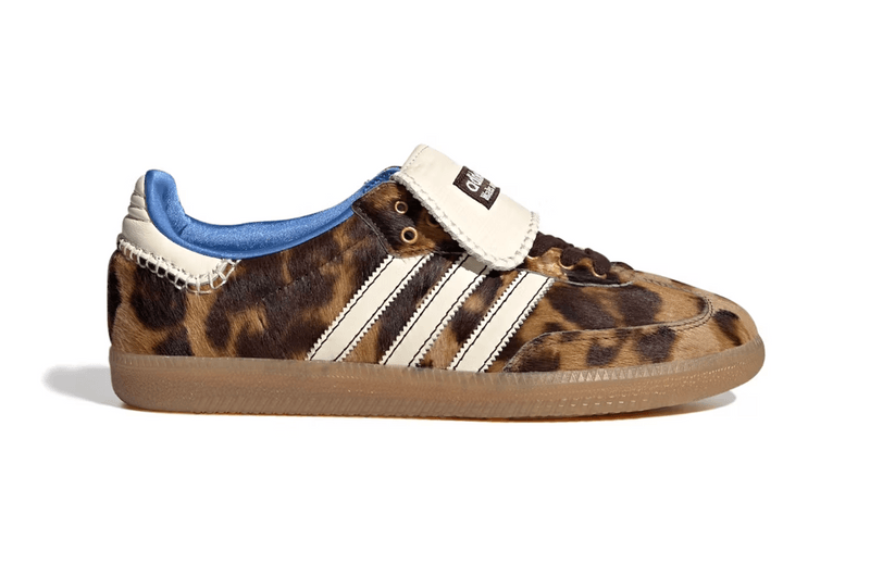 wales bonner adidas samba sneaker black brown leopard beige