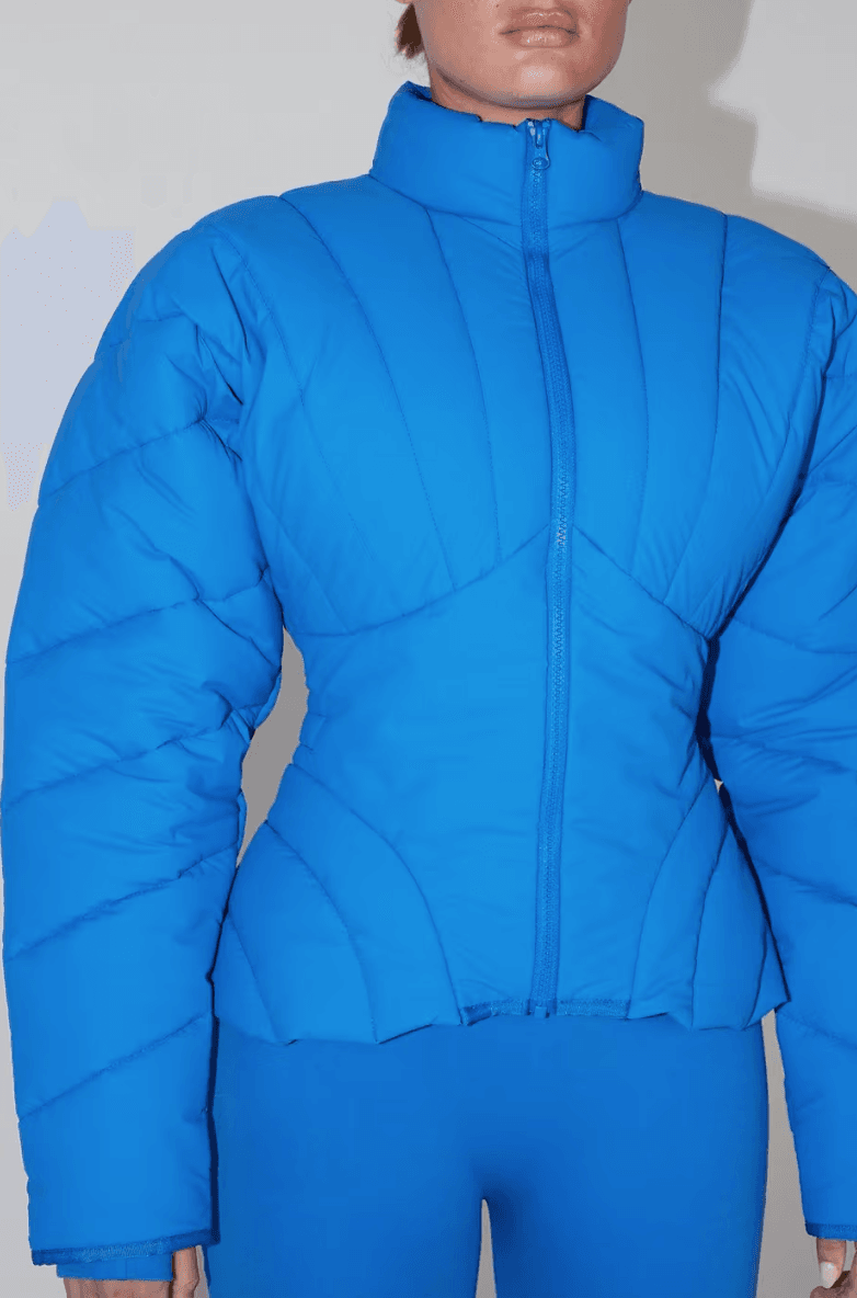 kylie jenner khy puffer jackets blue white black coats