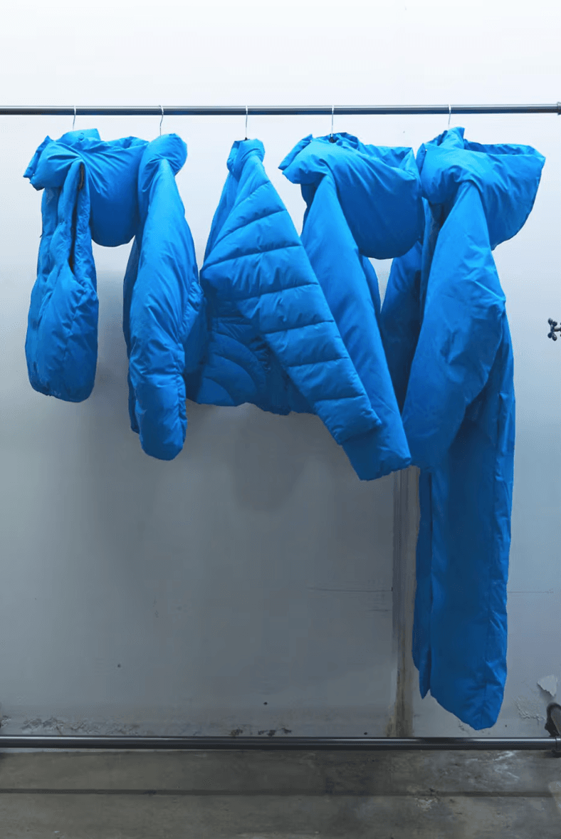kylie jenner khy puffer jackets blue white black coats