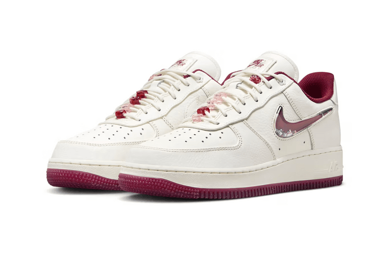 nike valentine's day air force 1 cortez sneaker red pink white