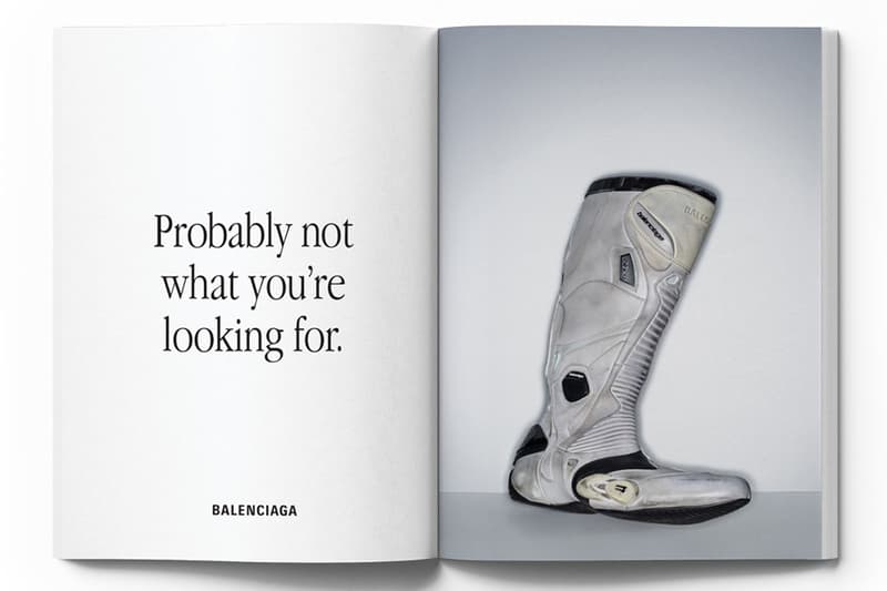 balenciaga campaign shoes trousers boots jackets book 