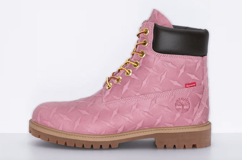 supreme timberland premium 6 inch boots black pink beige