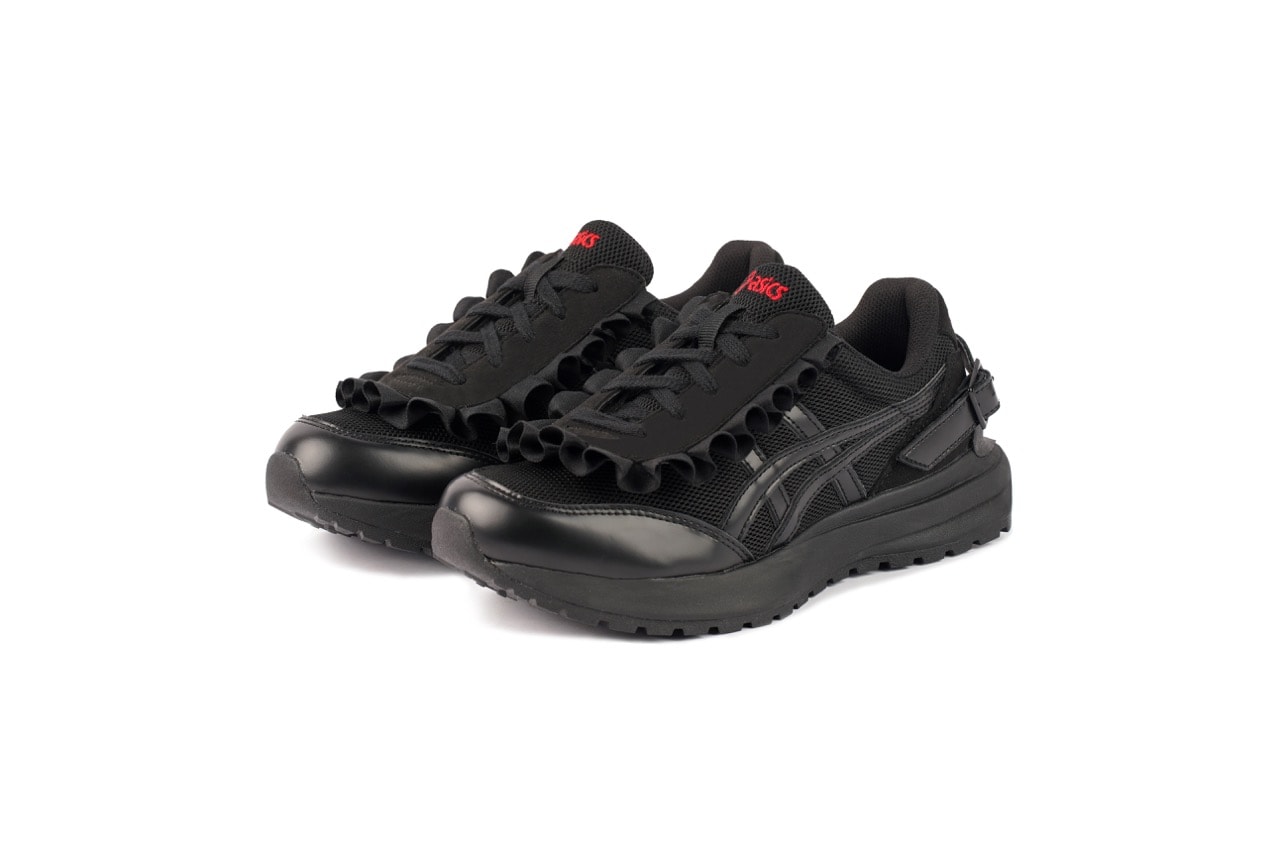 shushu tong asics trainers shoes black frill