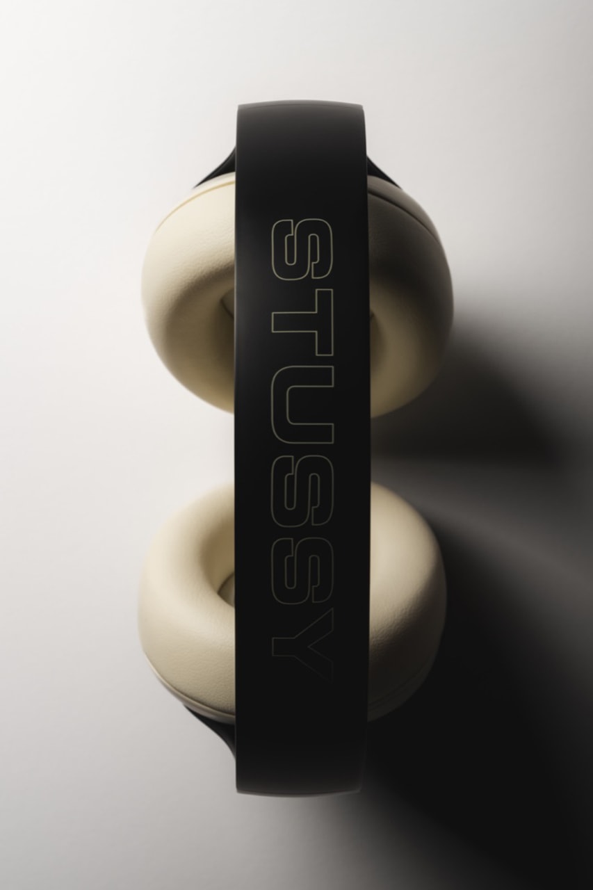 stussy beats studio pro headphones black white over ear logo