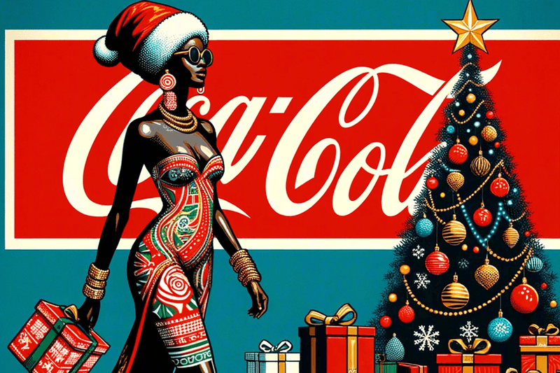 Winnie Harlow, Coca-Cola, AI Generated, Create Real Magic, Christmas 