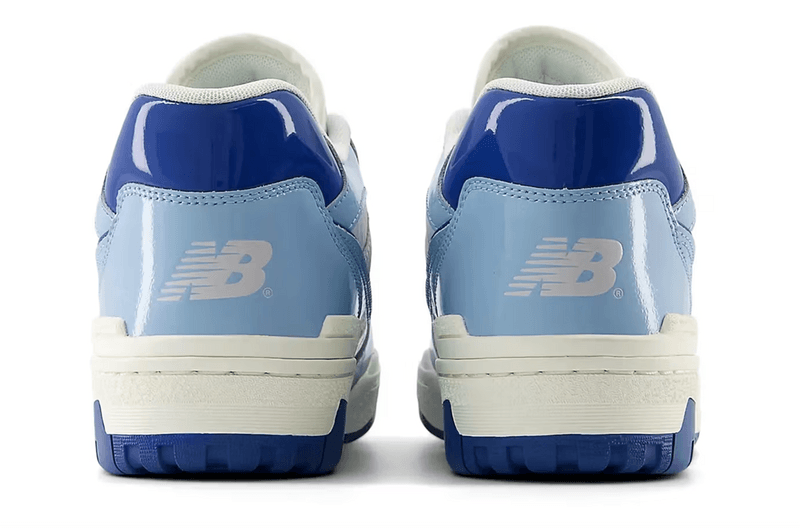 new balance 550 sneaker blue white patent leather