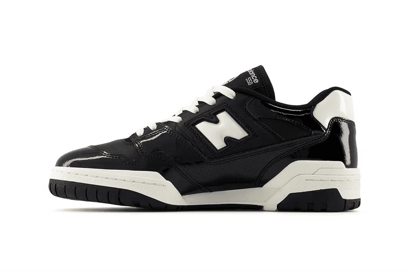 new balance 550 sneaker blue white patent leather