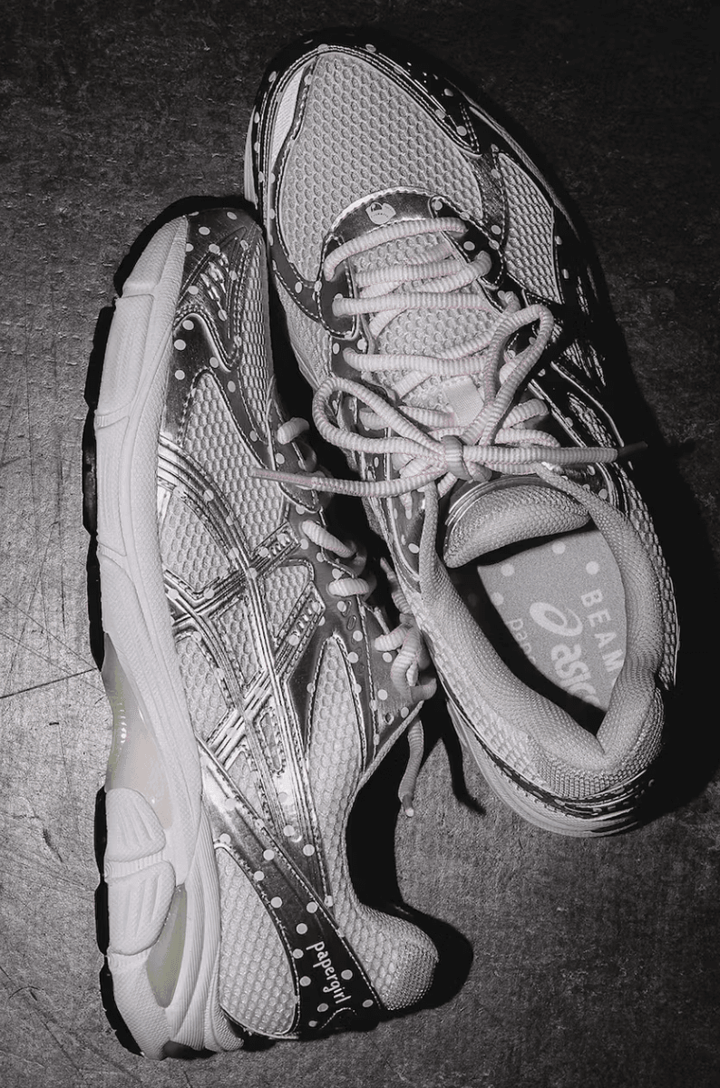 papergirl paris beams asics gt 2160 shoe silver pink white laces