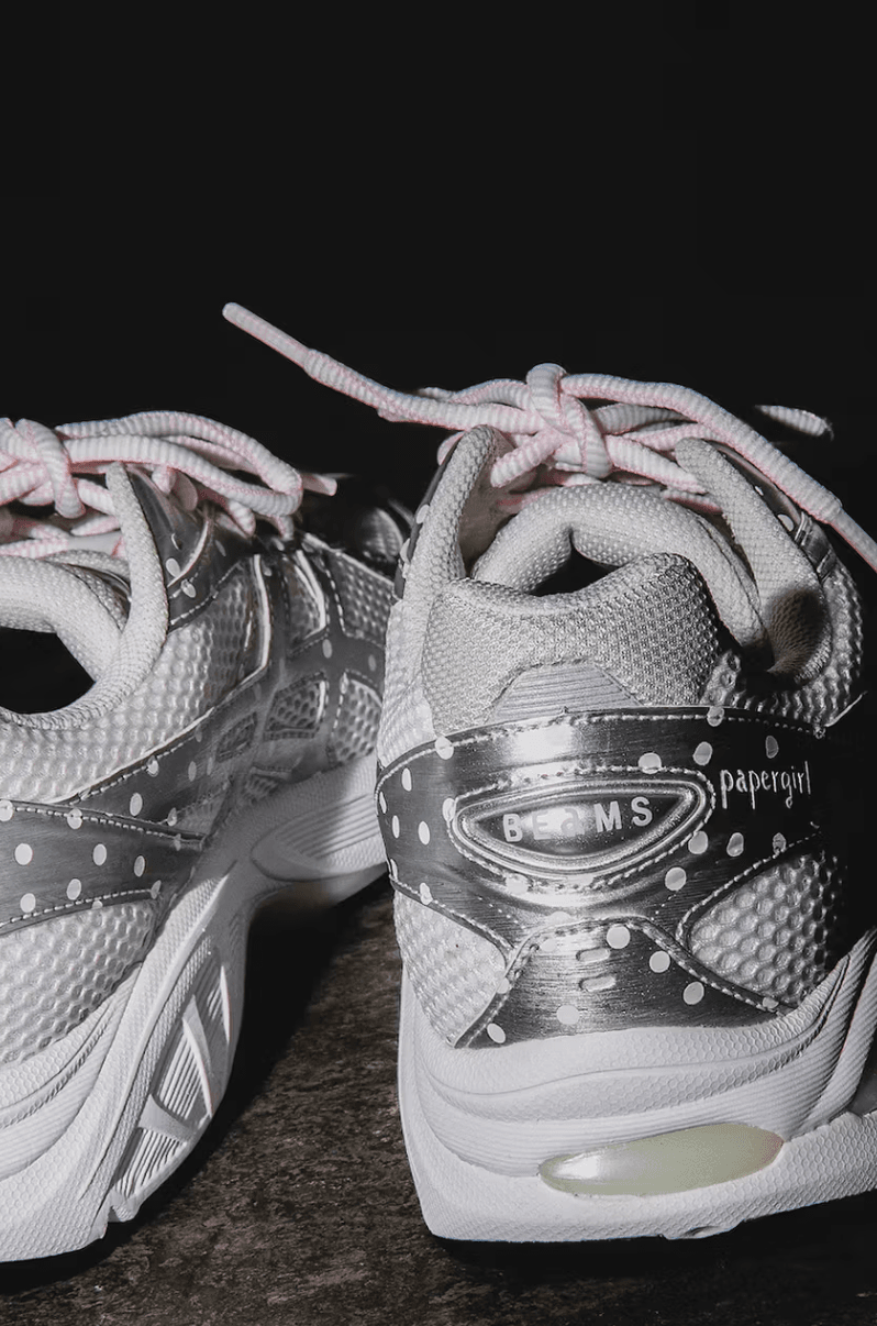 papergirl paris beams asics gt 2160 shoe silver pink white laces