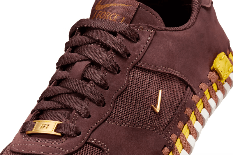 jacquemus nike sneakers brown gold air force 1 golf shoe