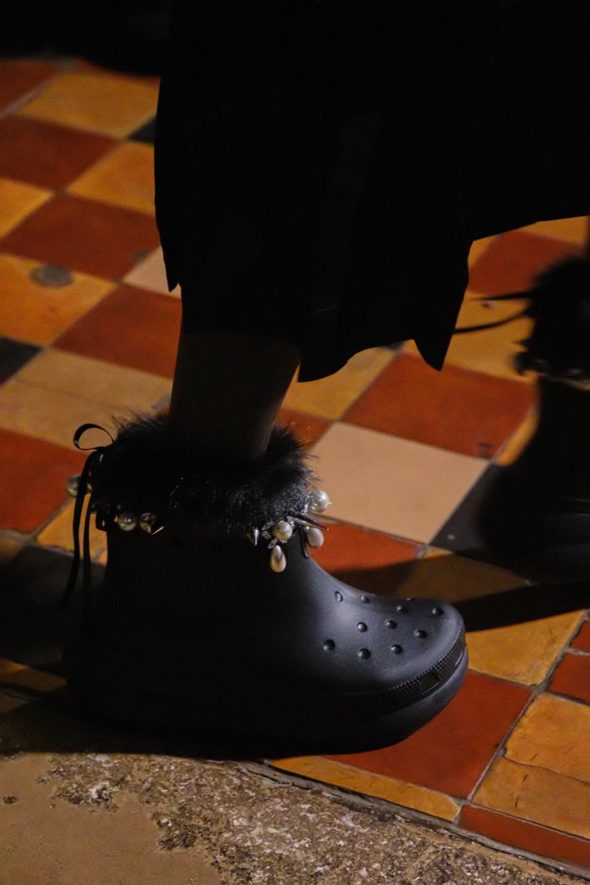 simone rocha clogs crocs platform shoe slip on jewels jibbitz black white