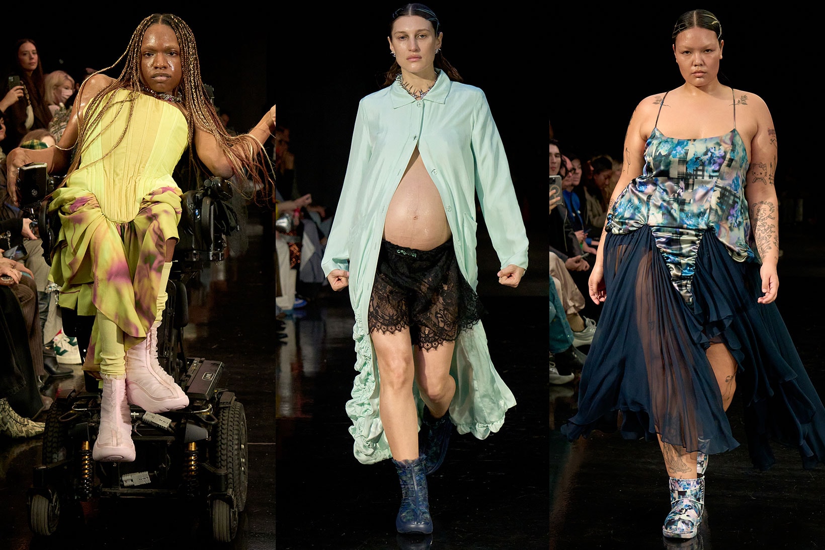 collina strada new york fashion week runway pregnant model bump belly bodies disabled plus size woman