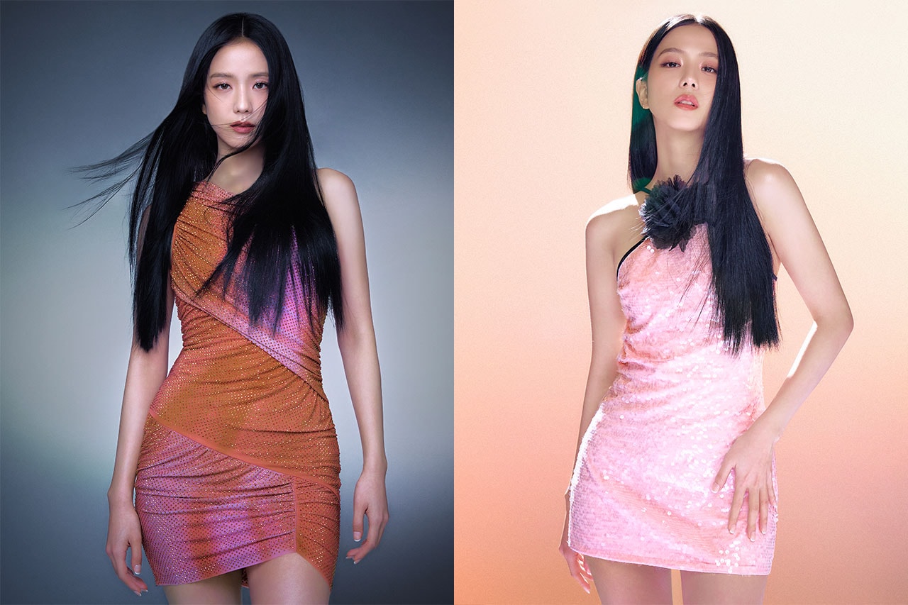 self portrait dress gown pink ruffle jisoo kpop music star