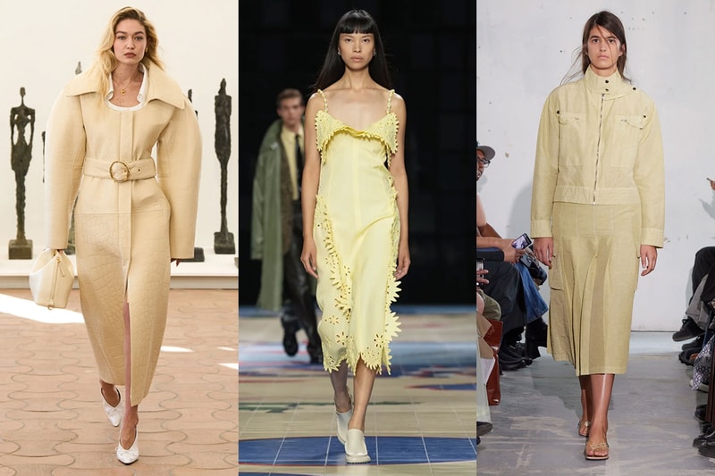 butter yellow colour fashion runway show jacquemus bottega paloma wool leather gigi hadid 