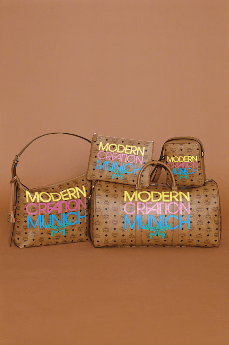 mcm honey dijon dj music woman luggage bags brown paint letters